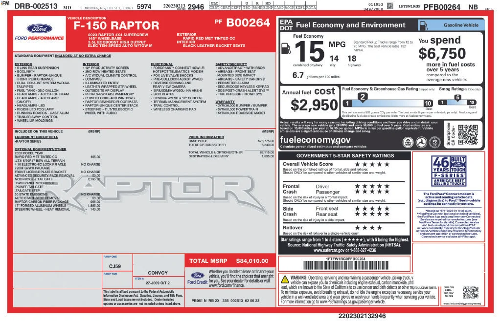 Used 2023 Red Ford Raptor image 40