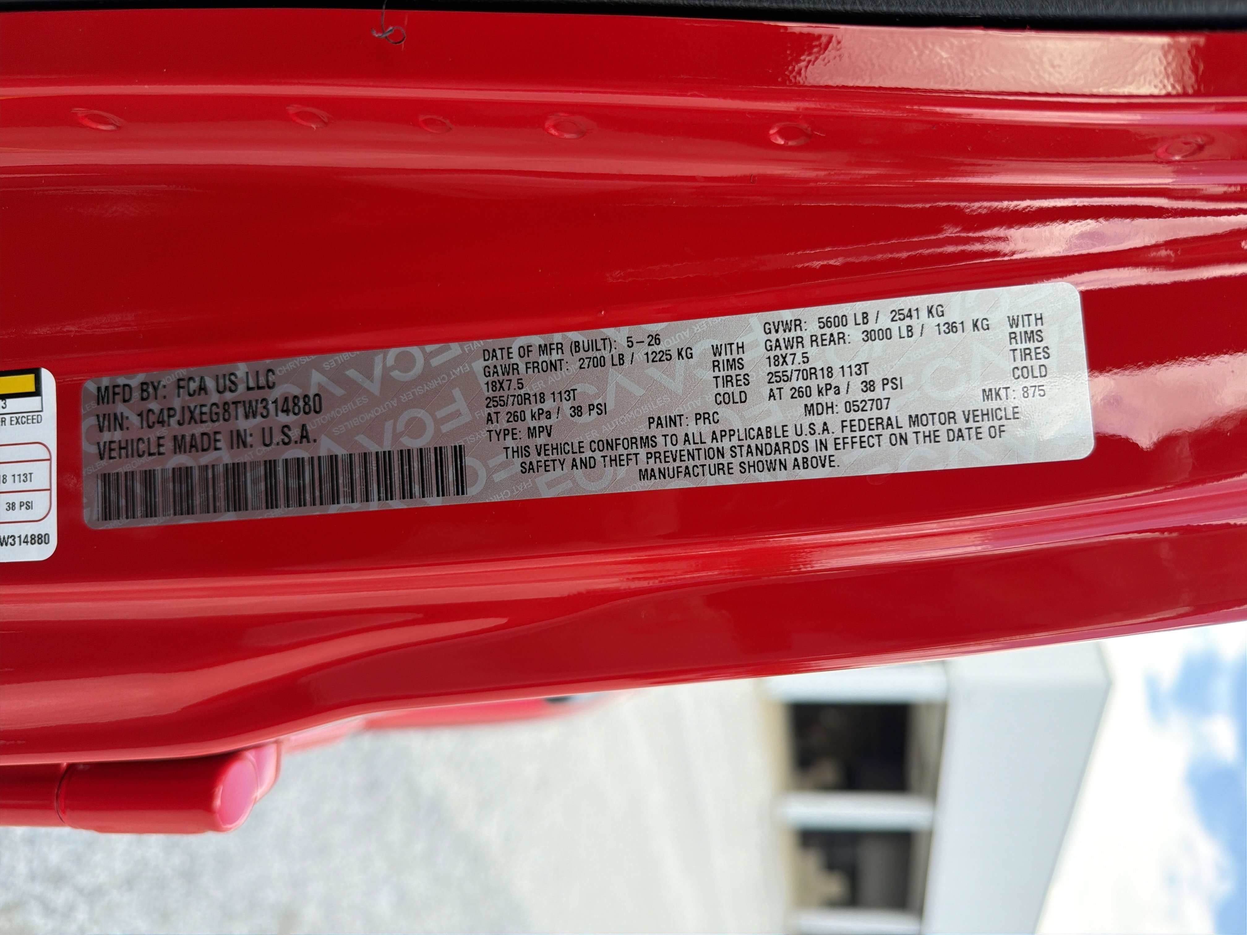 New 2026 Firecracker Red Clear-Coat Exterior Paint Jeep Sahara image 34