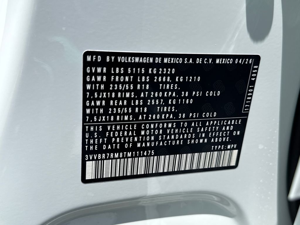 New 2026 Pure White Volkswagen 2.0T S image 23