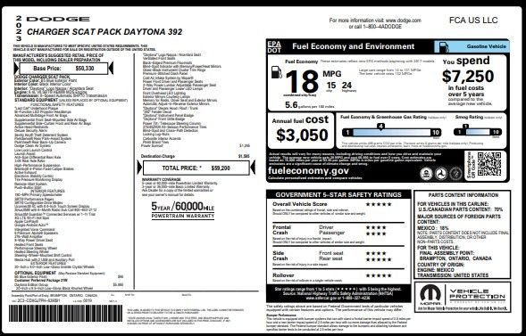 Used 2023 Dodge Charger Scat Pack with VIN 2C3CDXGJ7PH639091 for sale in Kansas City