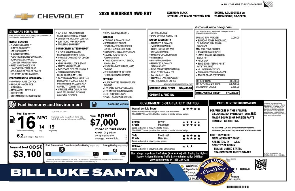 2026 Chevrolet Suburban's photo