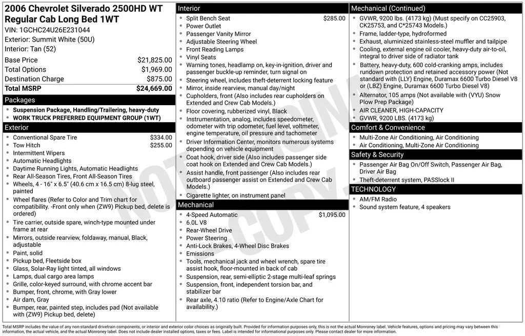 Used 2006 Summit White Chevrolet Work Truck image 14