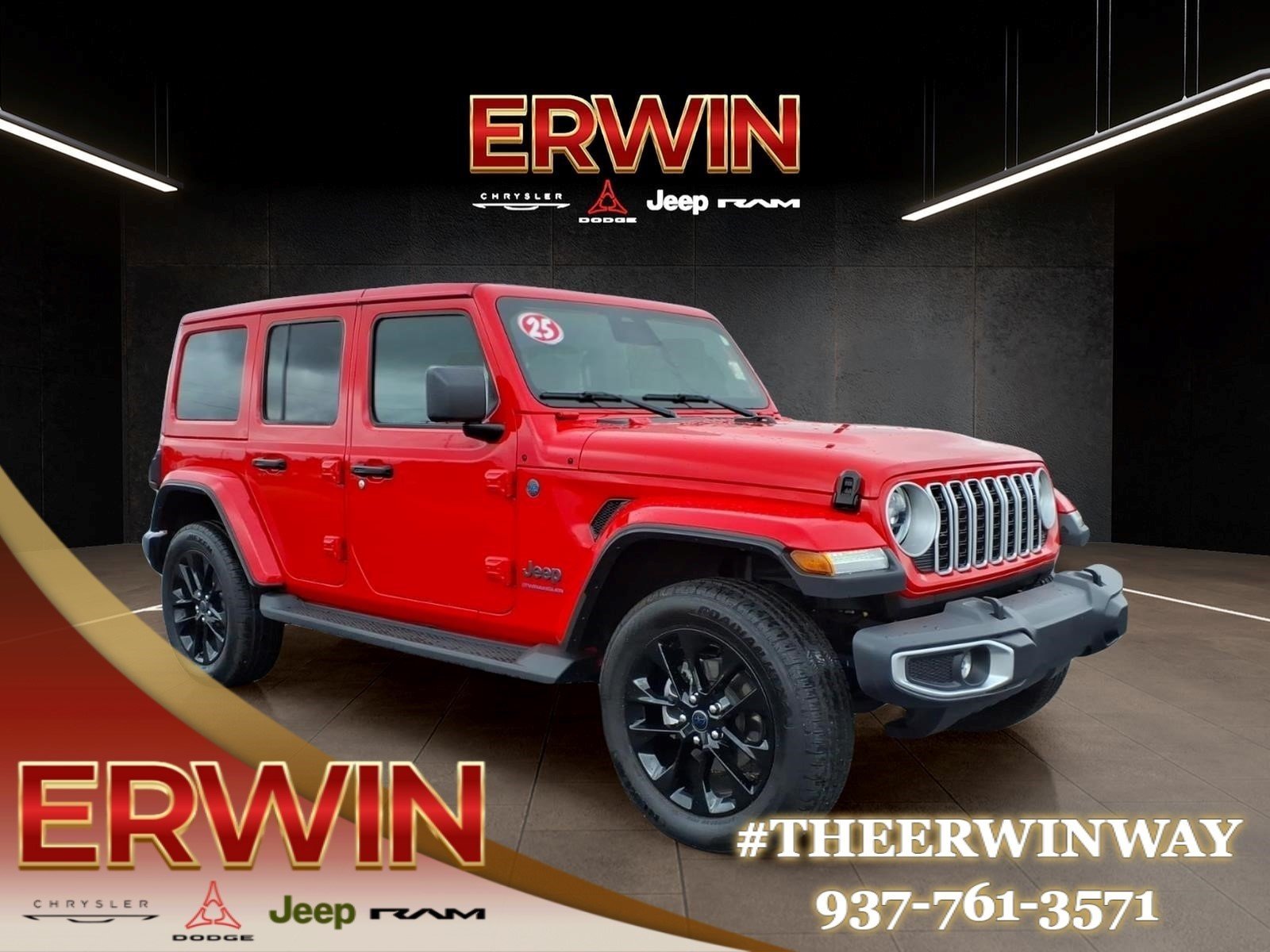 Used 2025 Red Jeep Sahara 4xe image 1