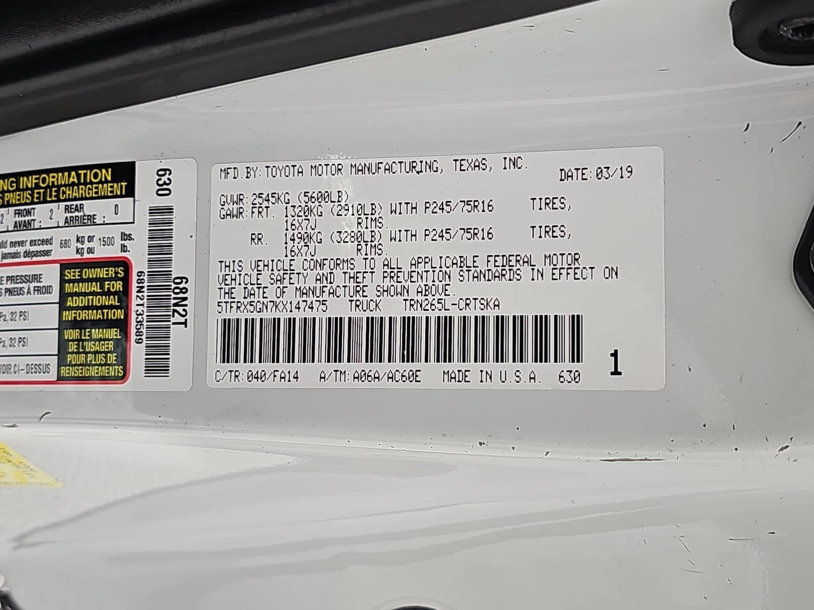 Used 2019 White Toyota SR image 28