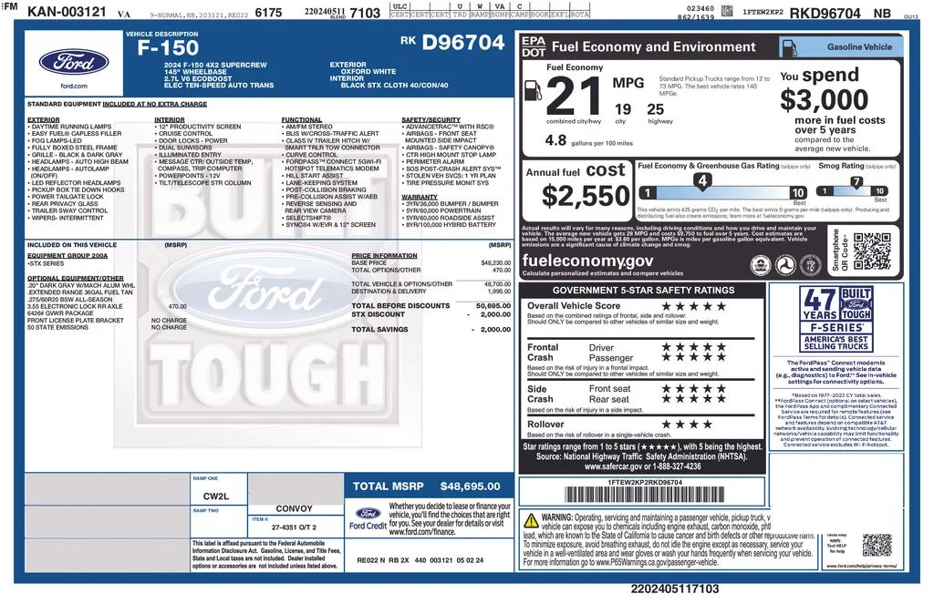 Used 2024 White Ford STX image 3