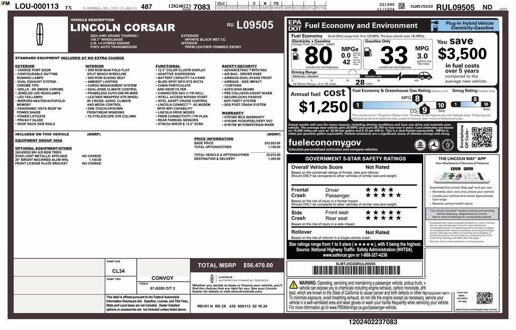Used 2024 Black Metallic Lincoln Grand Touring image 2