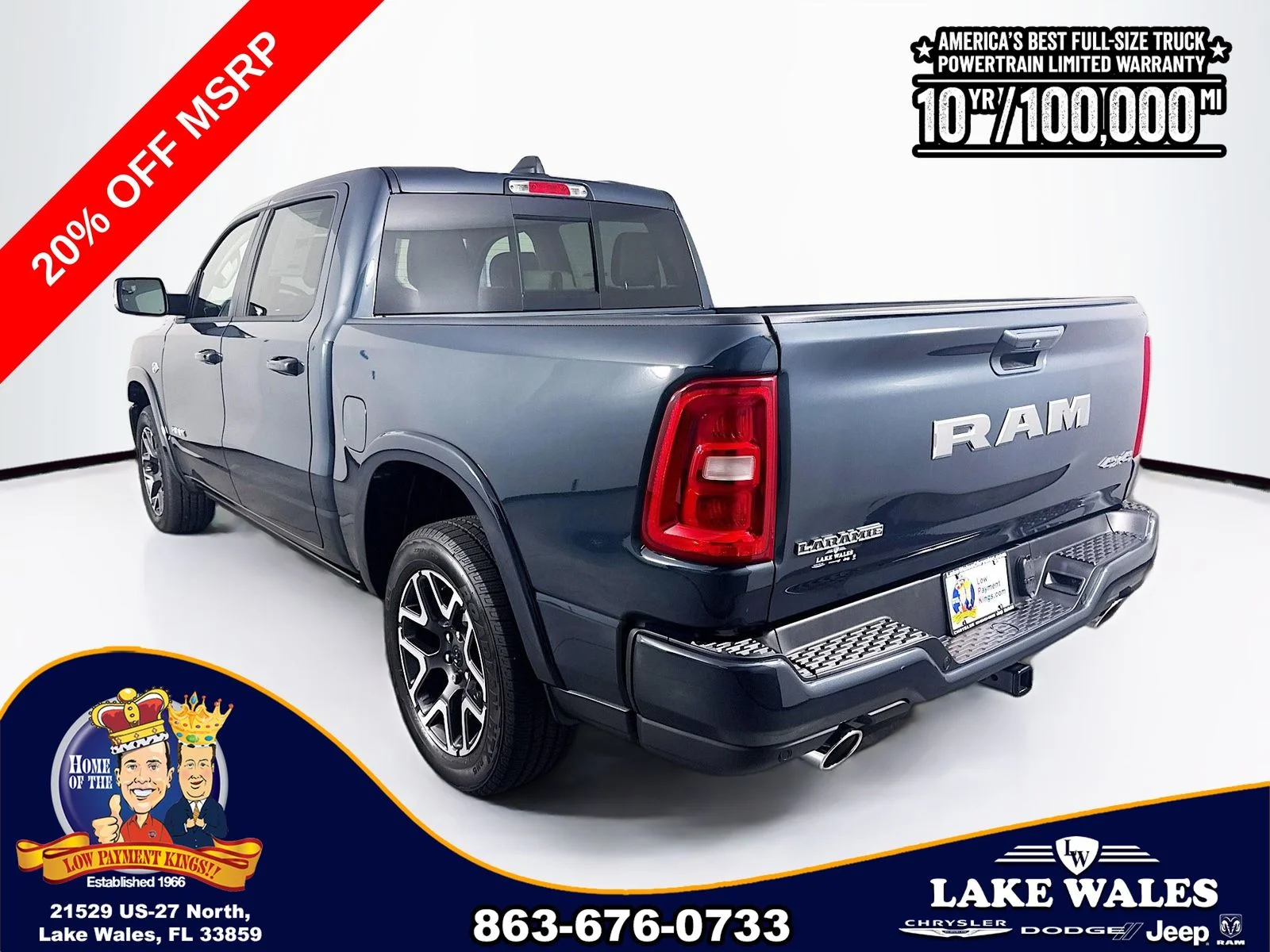 New 2026 Forged Blue Metallic Exterior Paint RAM Laramie image 5