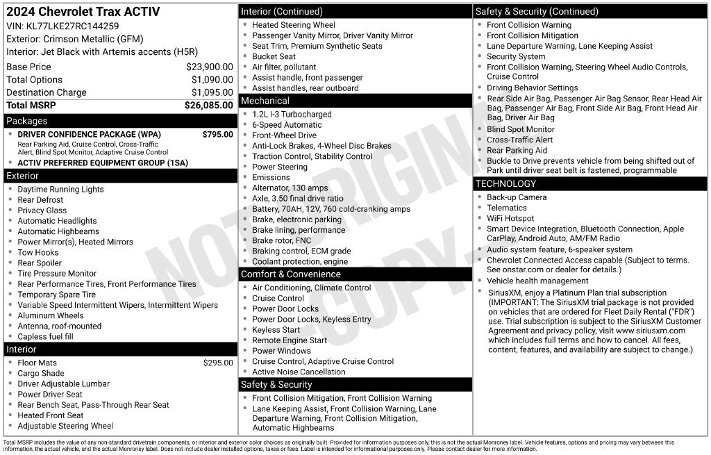 Certified Used 2024 Crimson Metallic Chevrolet ACTIV image 39