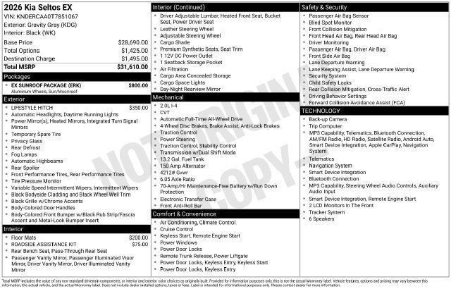 Used 2026 Gray Kia EX image 11