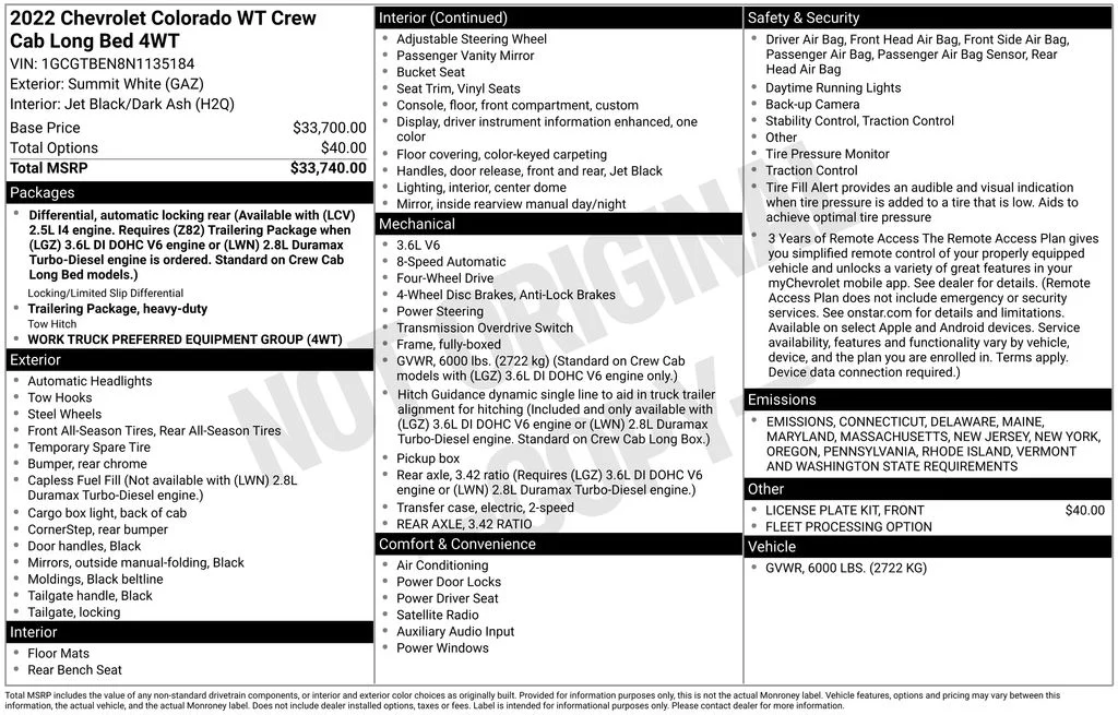 Used 2022 White Chevrolet Work Truck image 17