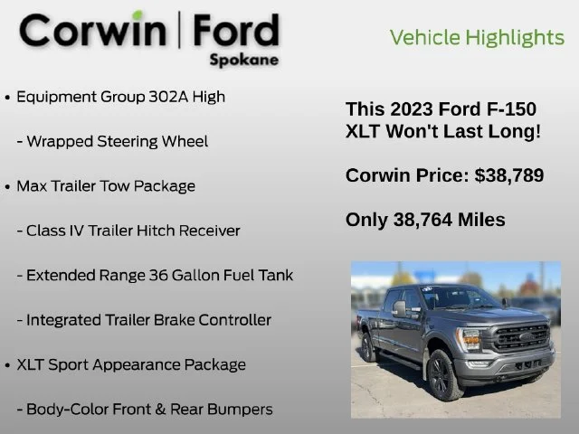 Certified Used 2023 Carbonized Gray Metallic Ford XLT image 19