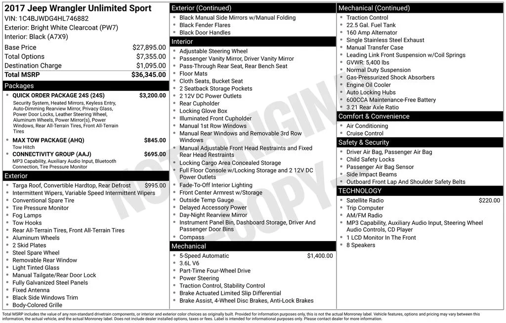 Used 2017 White Jeep Unlimited Sport image 39