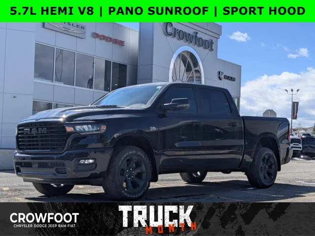 2026 RAM 1500 Sport - - Dual?Pane Panoramic Sunroof - Steel  Hood - Trailer Brake Control - 5.7L Hemi V8 Etor