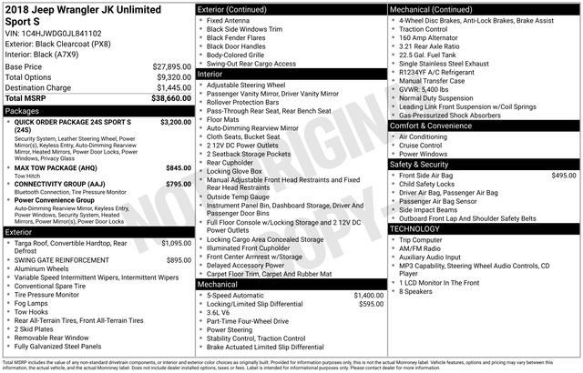 Used 2018 Black Jeep Unlimited Sport image 28