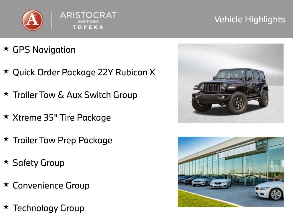 Used 2025 Jeep Wrangler 4-Door Rubicon X with VIN 1C4RJXFN9SW501601 for sale in Kansas City