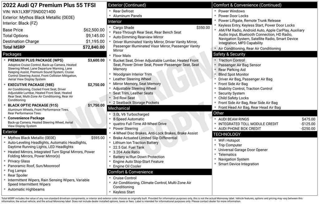 Certified Used 2022 Black Audi 55 Premium Plus image 3