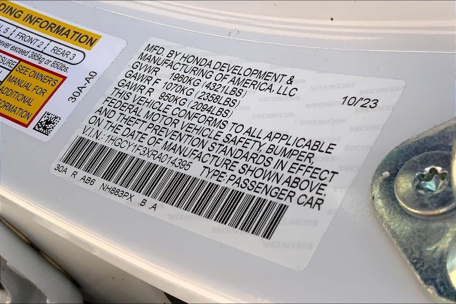 Used 2024 Platinum White Pearl Honda EX image 35