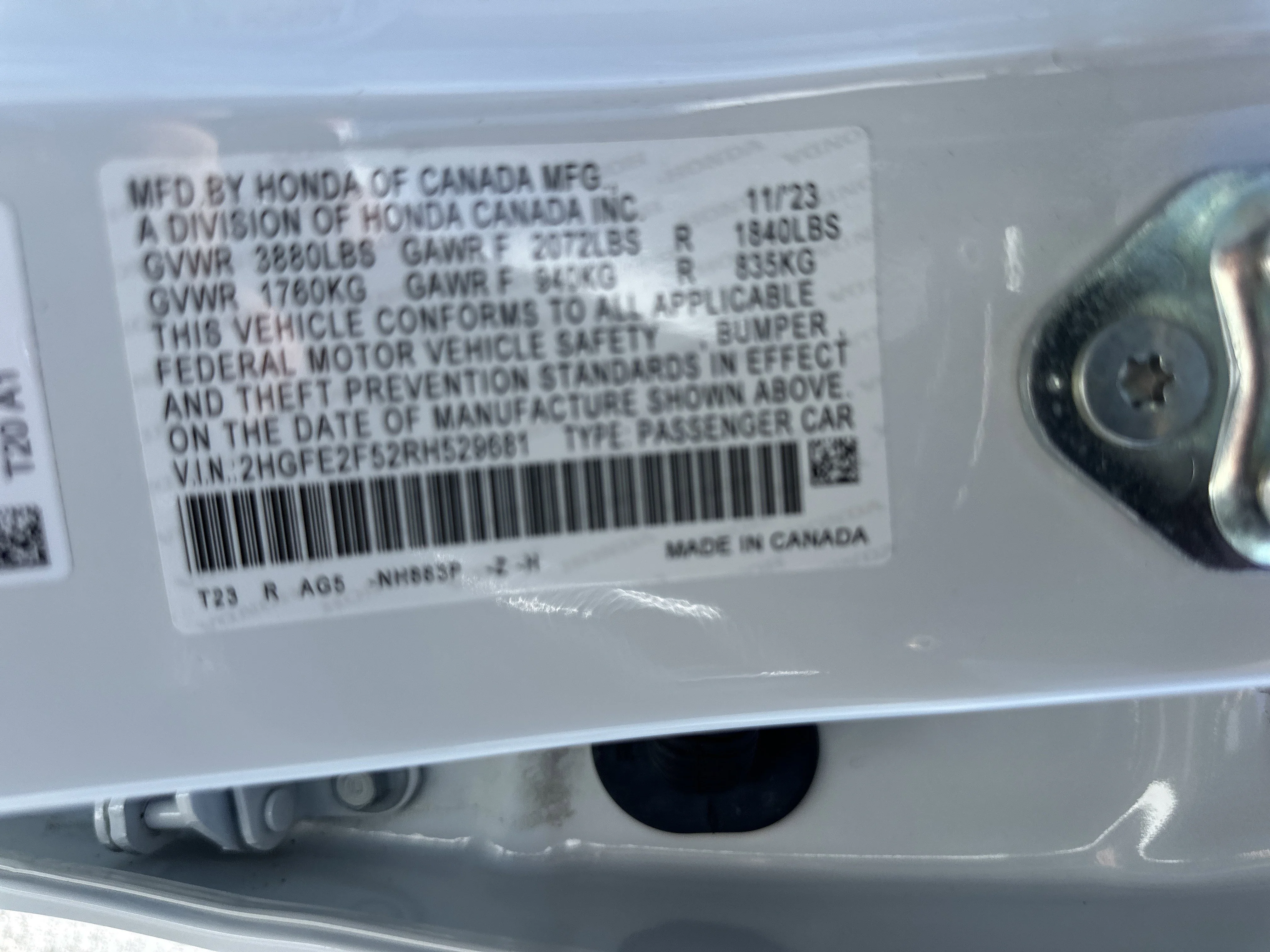 Used 2024 Platinum White Pearl Honda Sport image 31