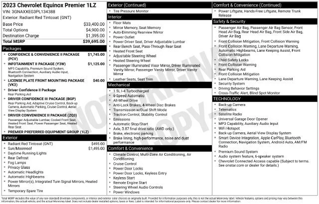 Used 2023 RADIANT RED TINTCOAT Chevrolet Premier image 1