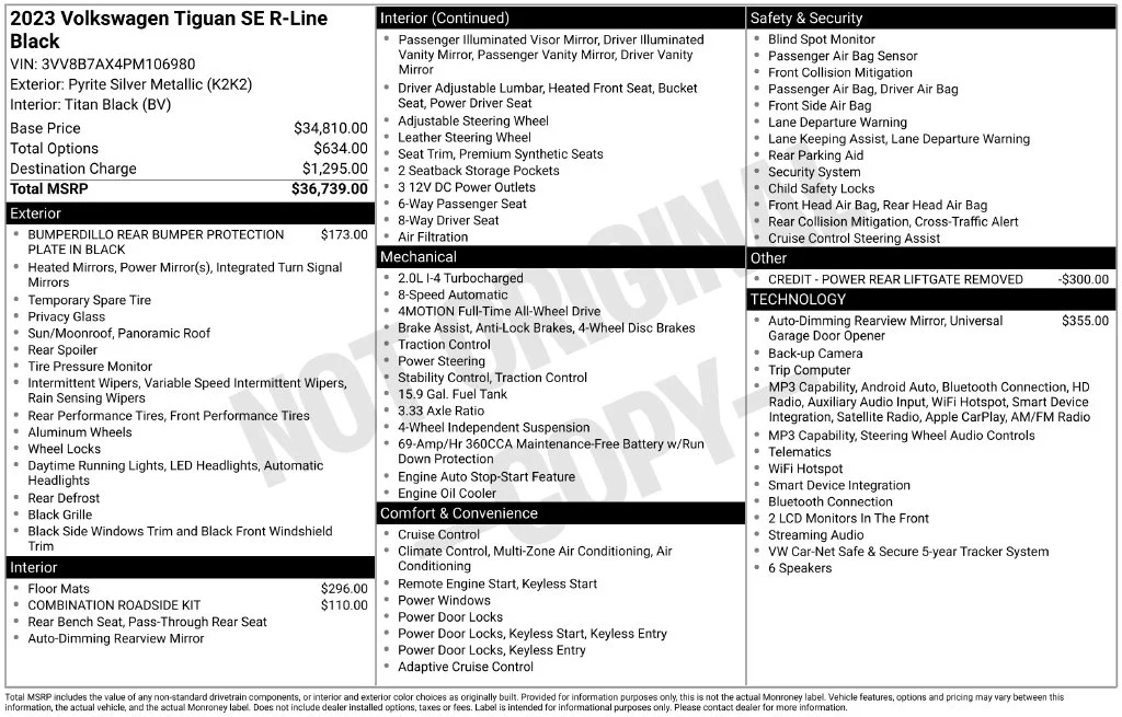 Used 2023 Silver Volkswagen 2.0T SE R-Line Black image 2