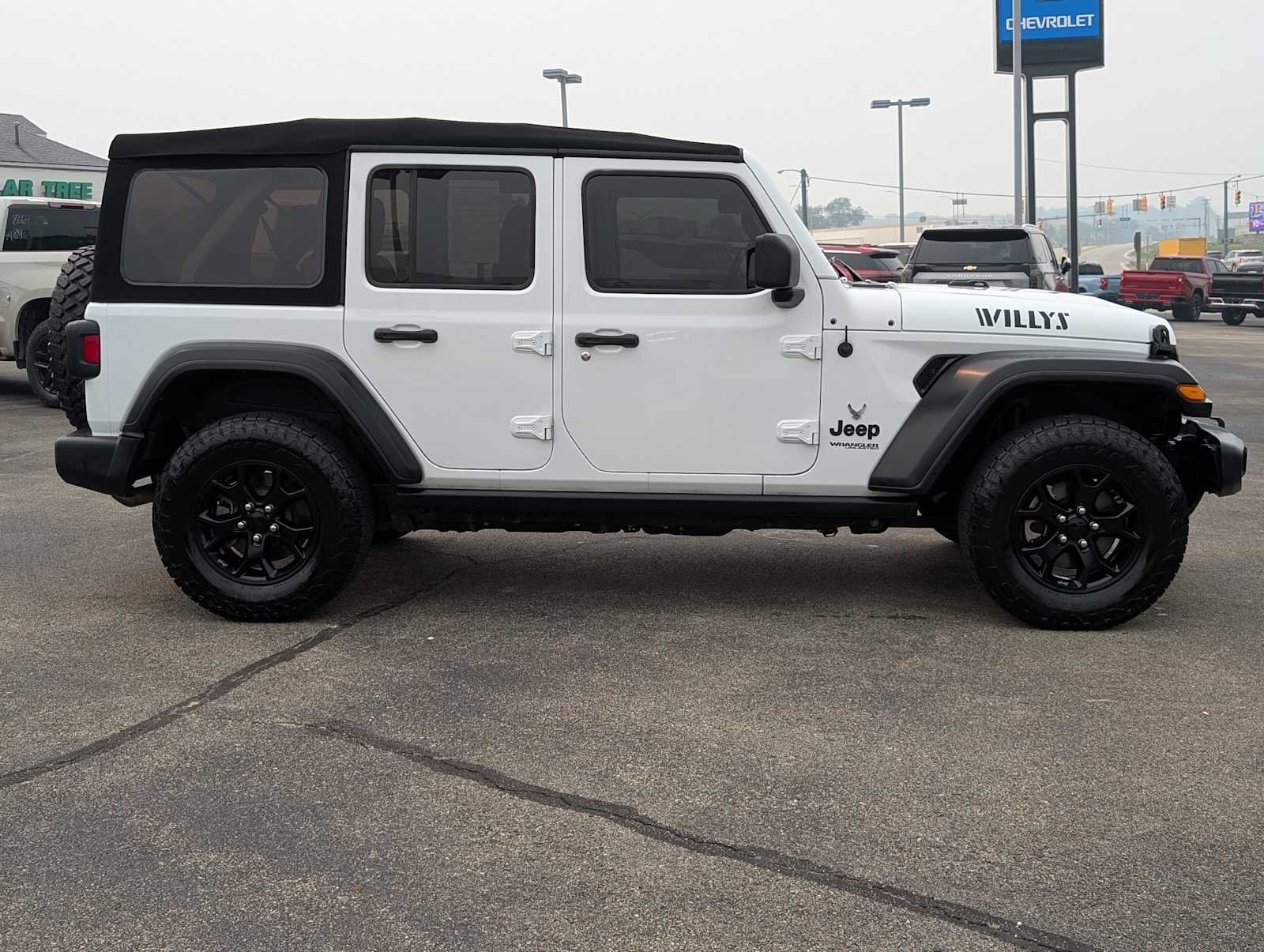 Used 2022 Bright White Clearcoat Jeep Unlimited Willys image 7