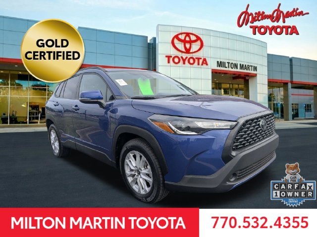 Certified Used 2022 Blue Toyota LE image 1