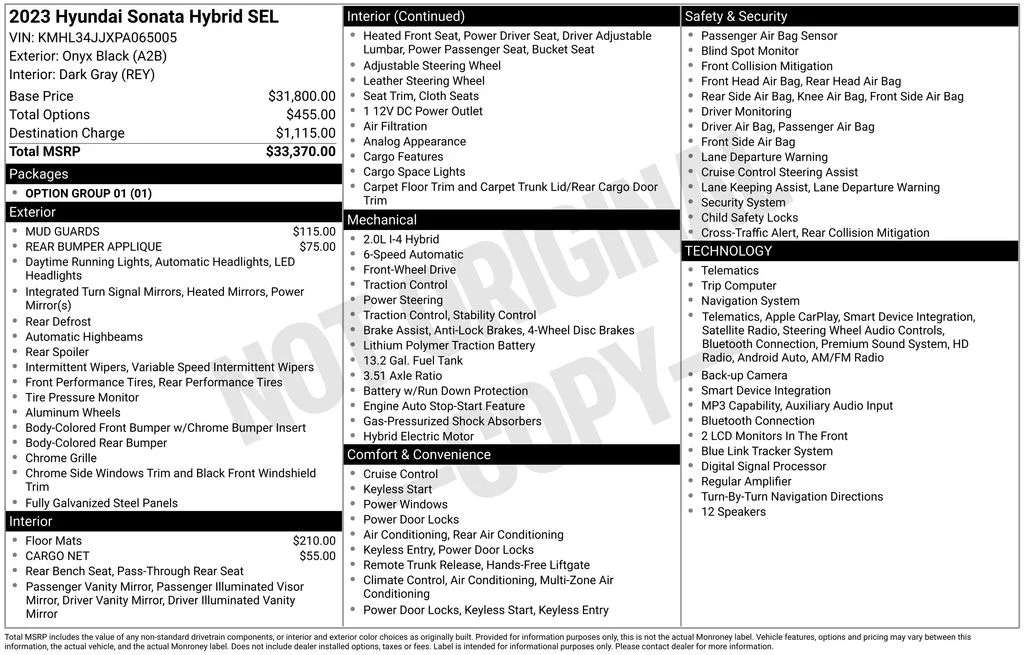 Used 2023 Black Hyundai SEL image 8