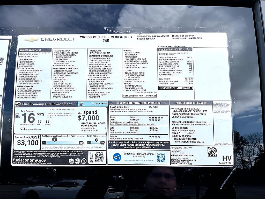 New 2026 Chevrolet Silverado 1500 Custom Trail Boss 4D Crew Cab