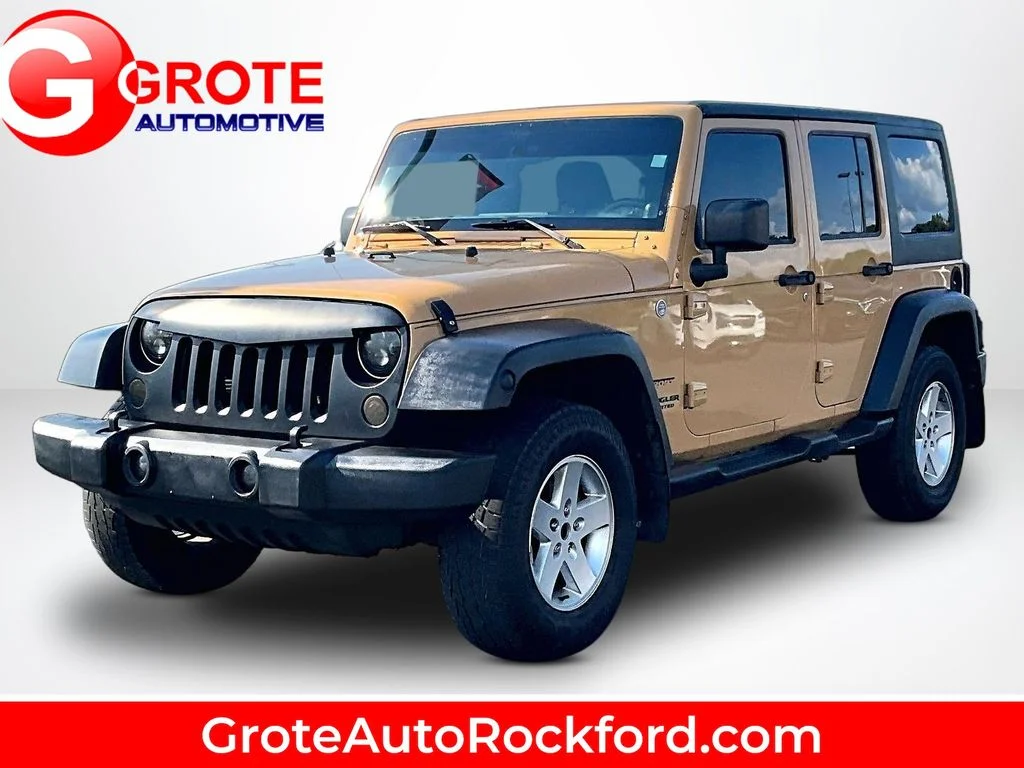 Used 2014 Beige Jeep Unlimited Sport image 1