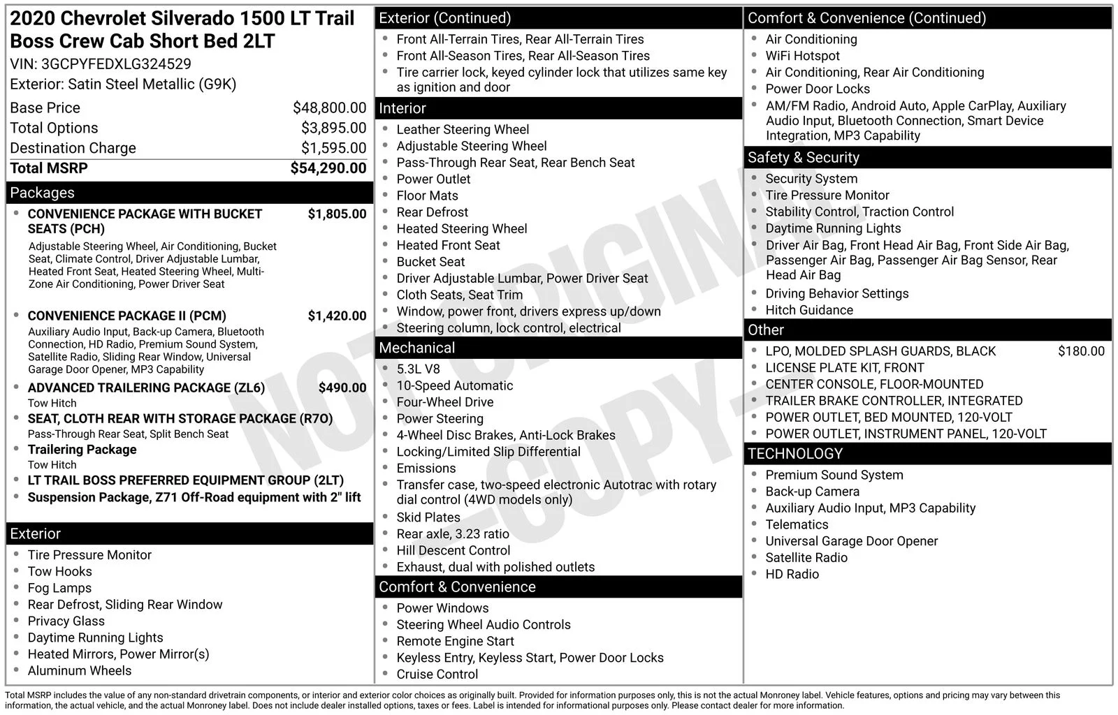Used 2020 Gray Chevrolet LT Trail Boss image 8