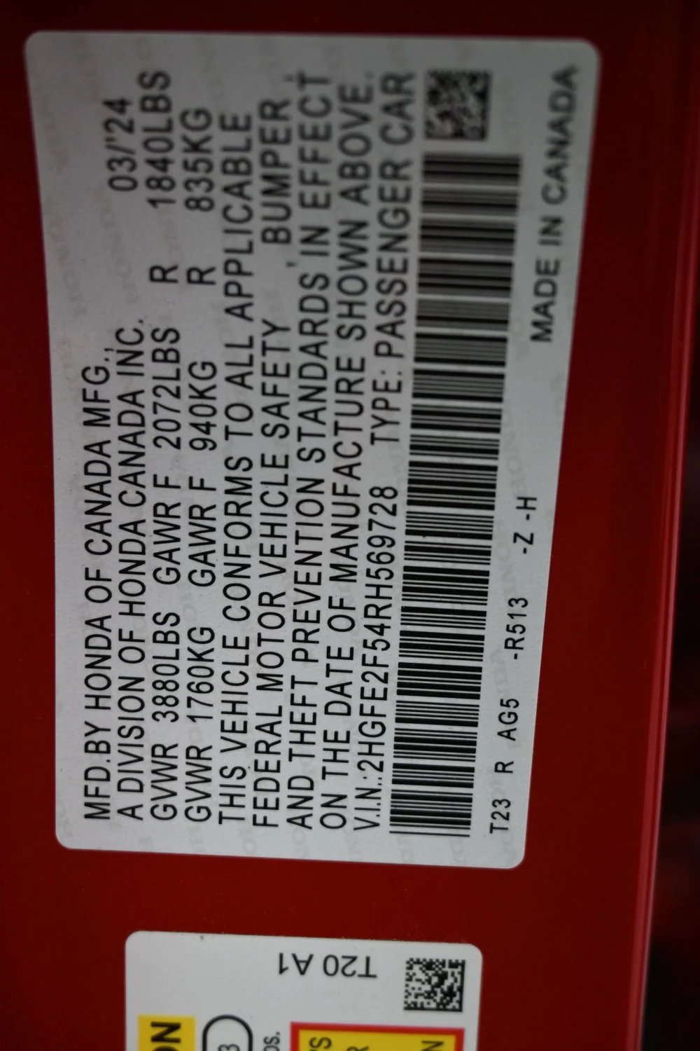 Used 2024 Red Honda Sport image 21
