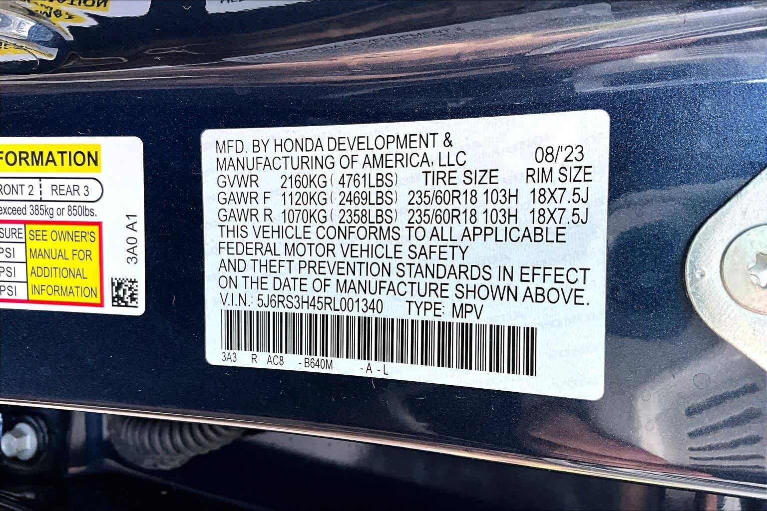 Certified Used 2024 Canyon River Blue Metallic Honda EX image 33