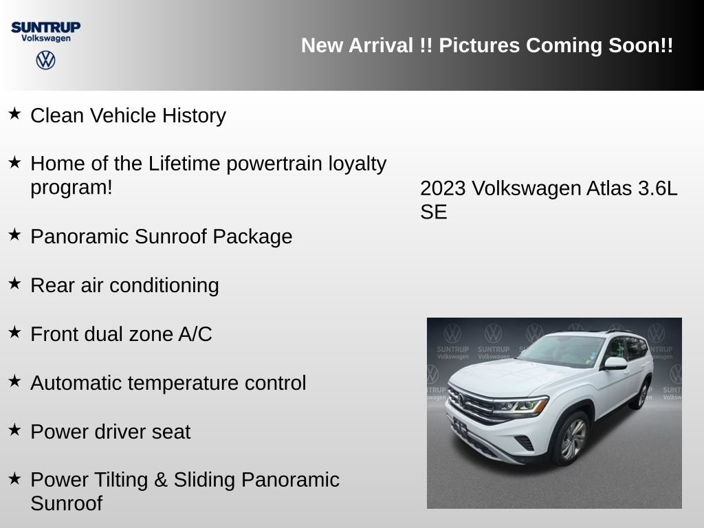 Used 2023 White Volkswagen 3.6L V6 SE w/Technology image 6
