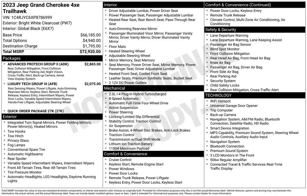 Certified Used 2023 White Jeep Trailhawk 4xe image 33