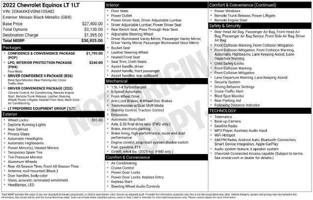 Used 2022 MOSAIC BLACK METALLIC Chevrolet LT image 7