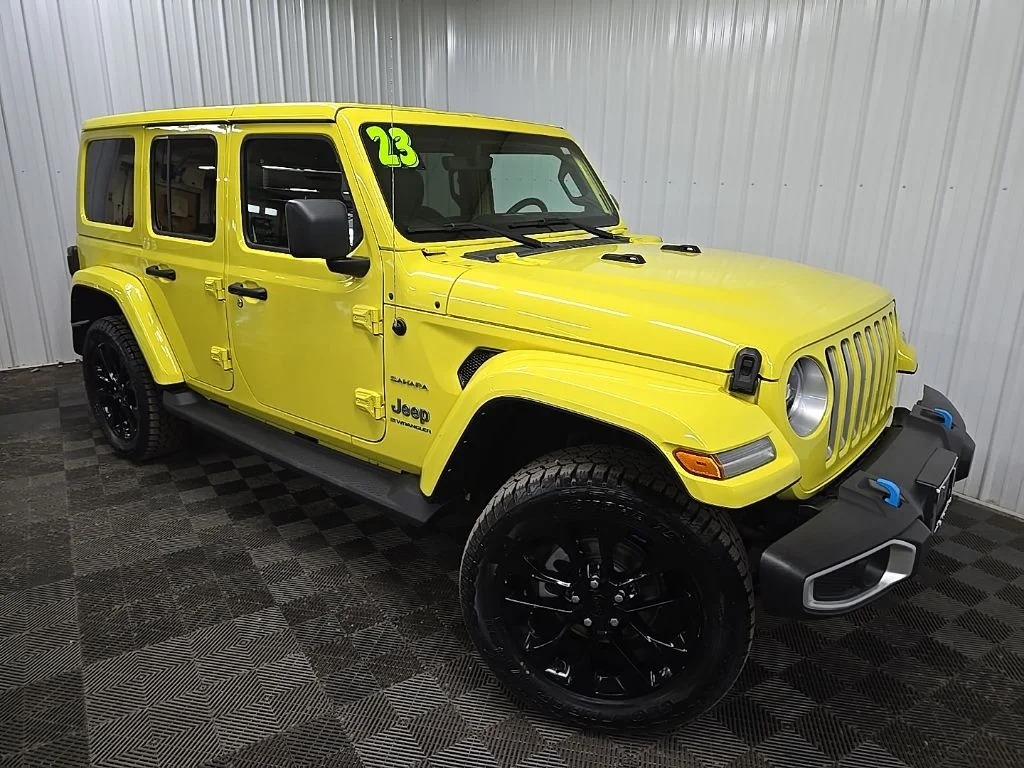 Used 2023 Yellow Jeep Sahara 4xe image 7