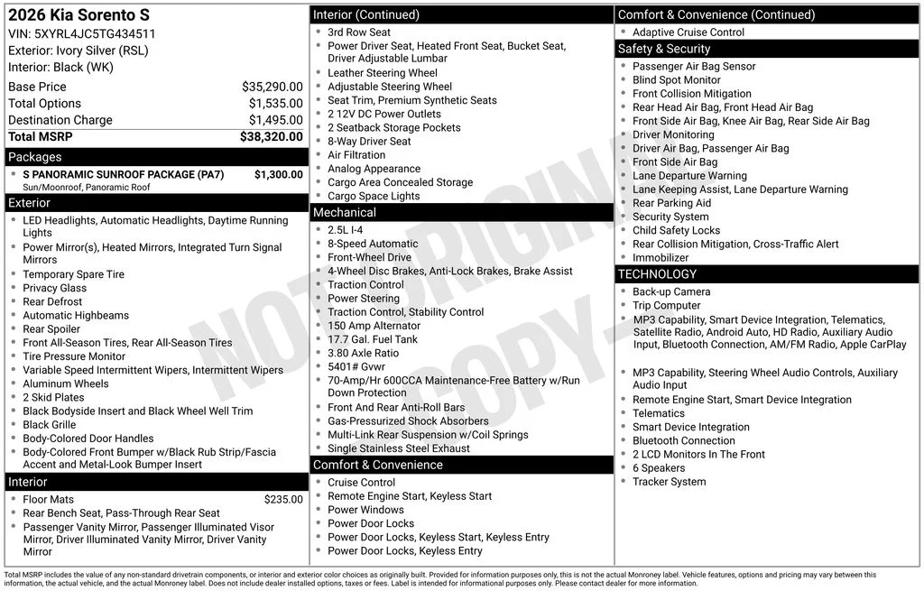 Used 2026 White Kia S image 8