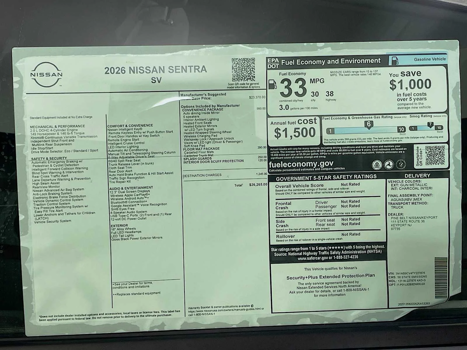 New 2026 Gun Metallic Nissan SV image 6