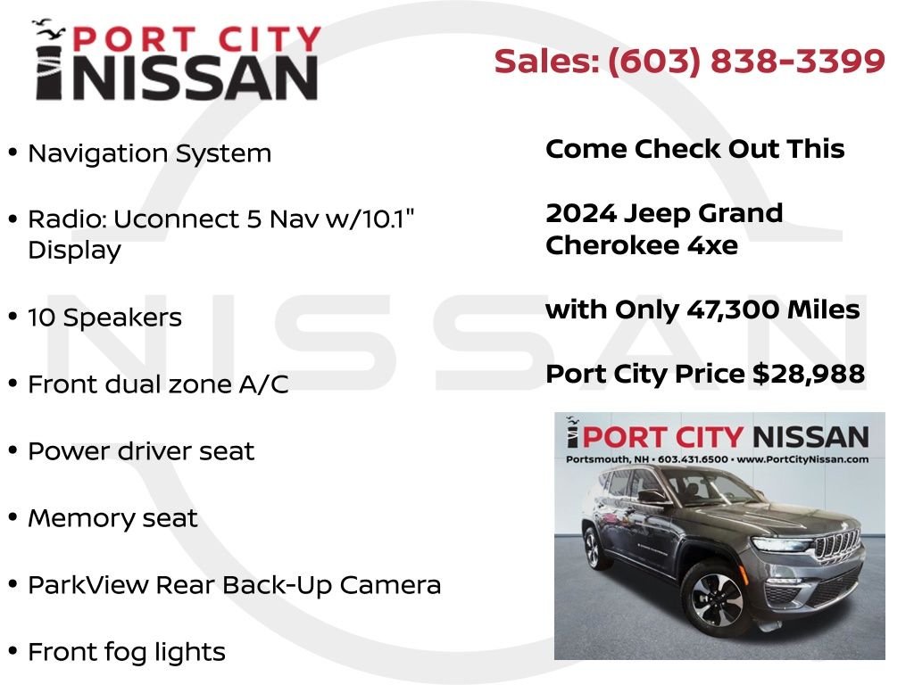 Used 2024 Baltic Gray Metallic Clearcoat Jeep 4xe W/PANORAMIC ROOF & HEATED LEATHER SEATS image 4