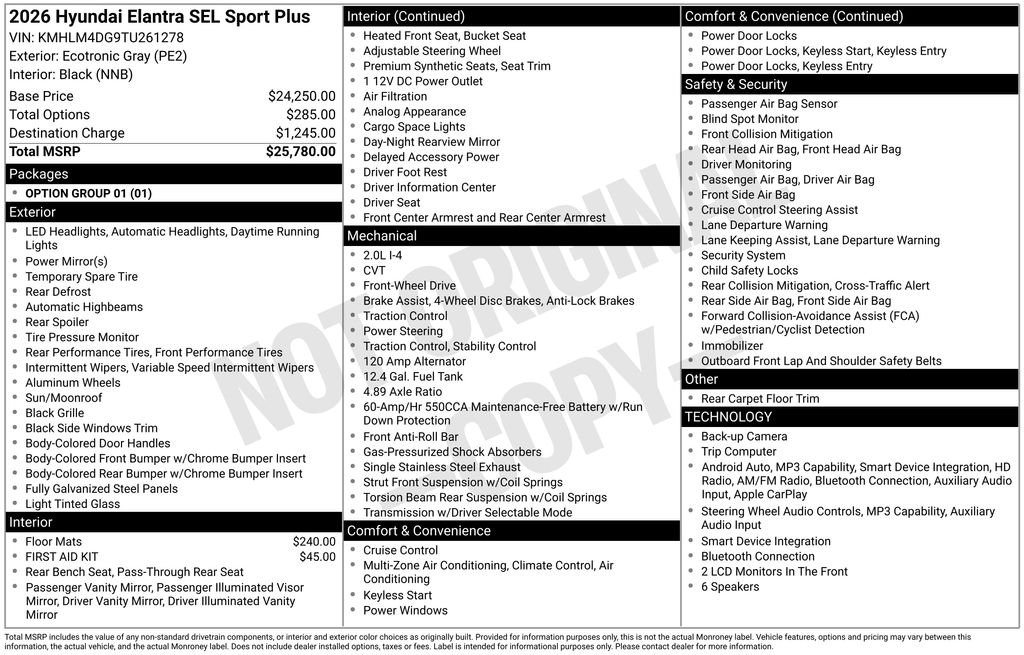 New 2026 Gray Hyundai SEL Sport image 23