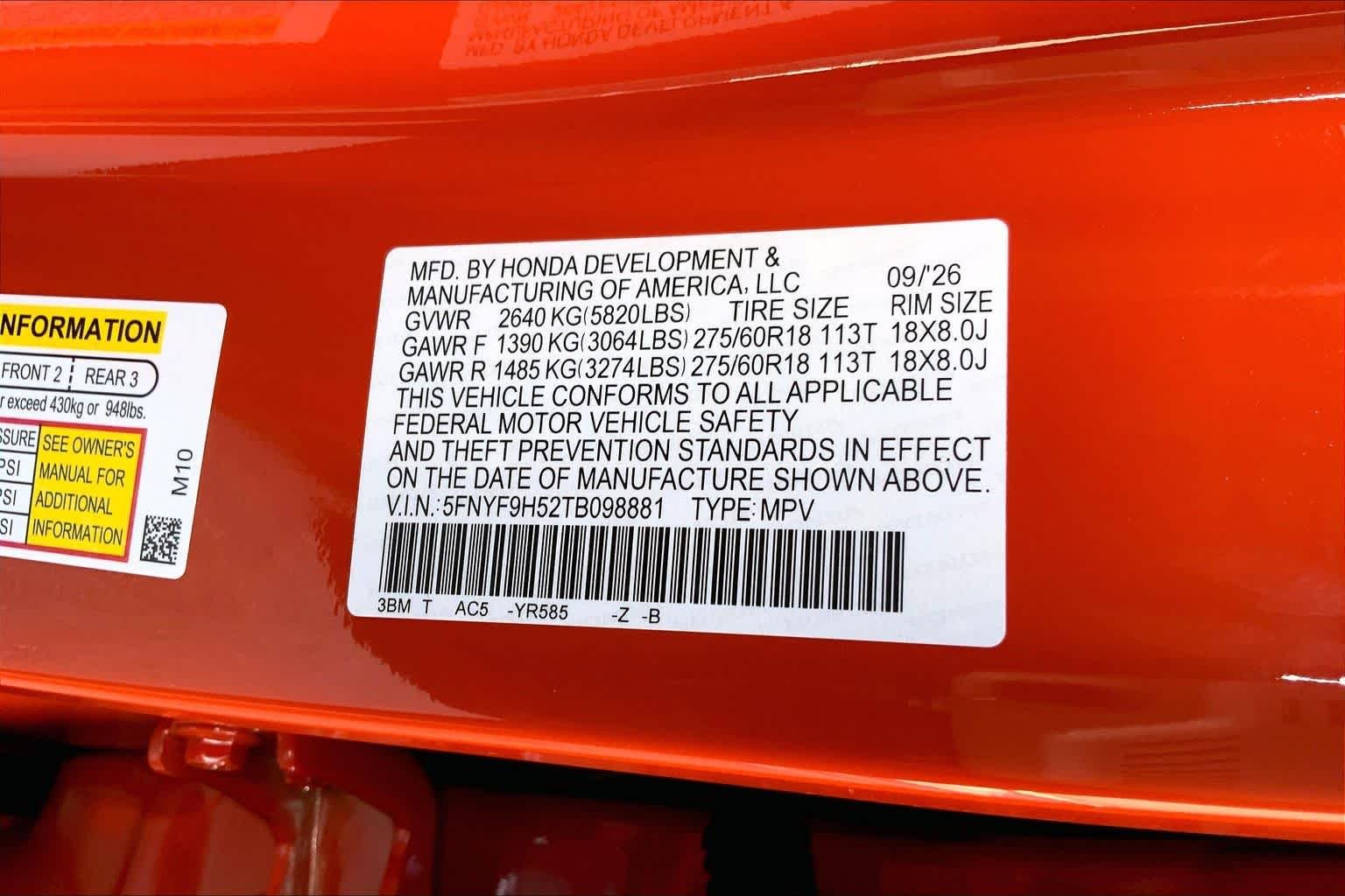 New 2026 Sunset Orange Honda TrailSport image 18