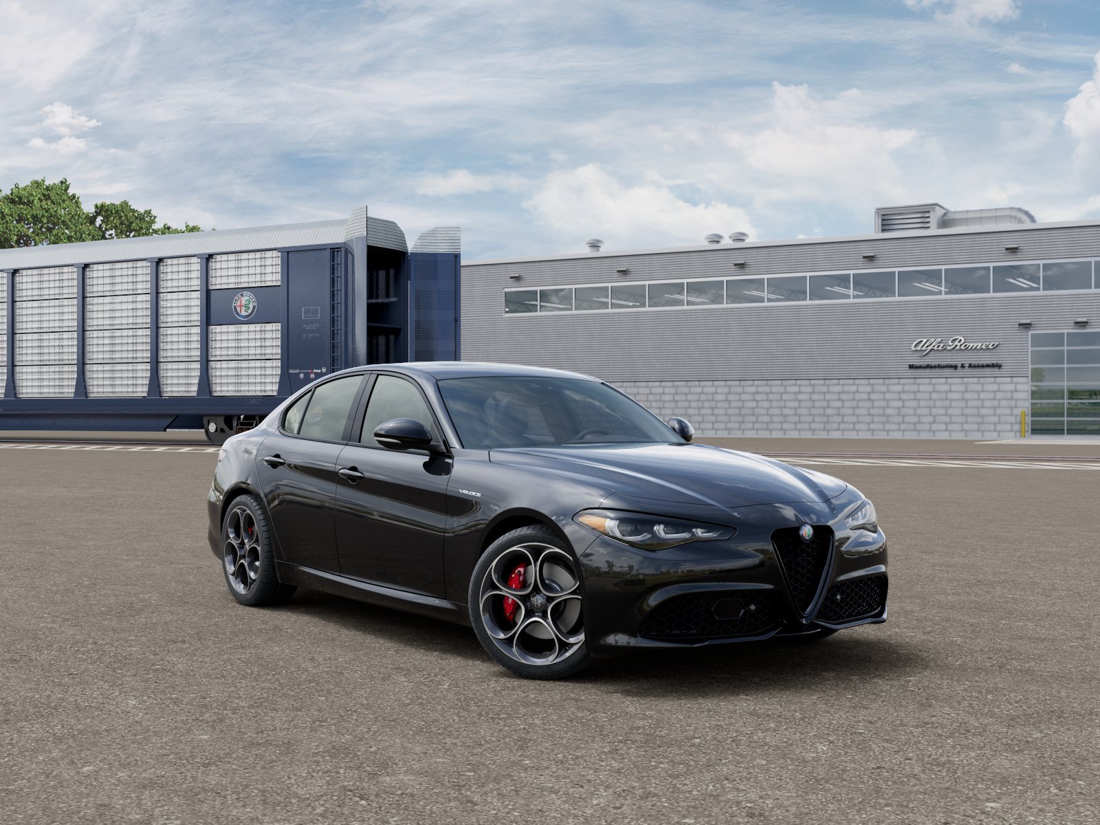 New 2026 Vulcano Black Metallic Exterior Paint Alfa Romeo Base image 3