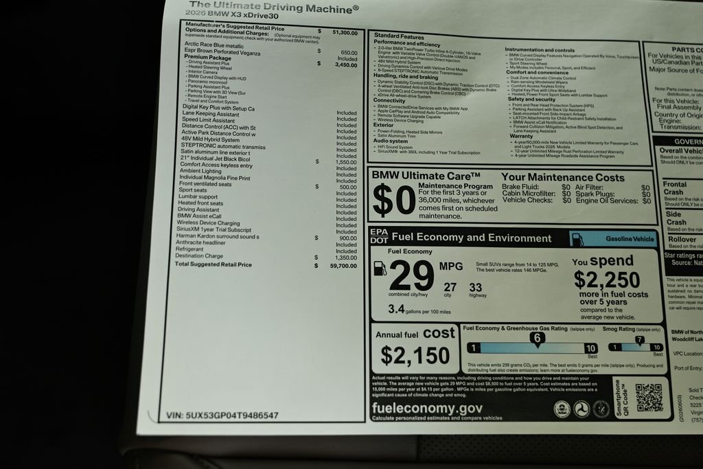 New 2026 Arctic Race Blue Metallic BMW 30 xDrive image 26
