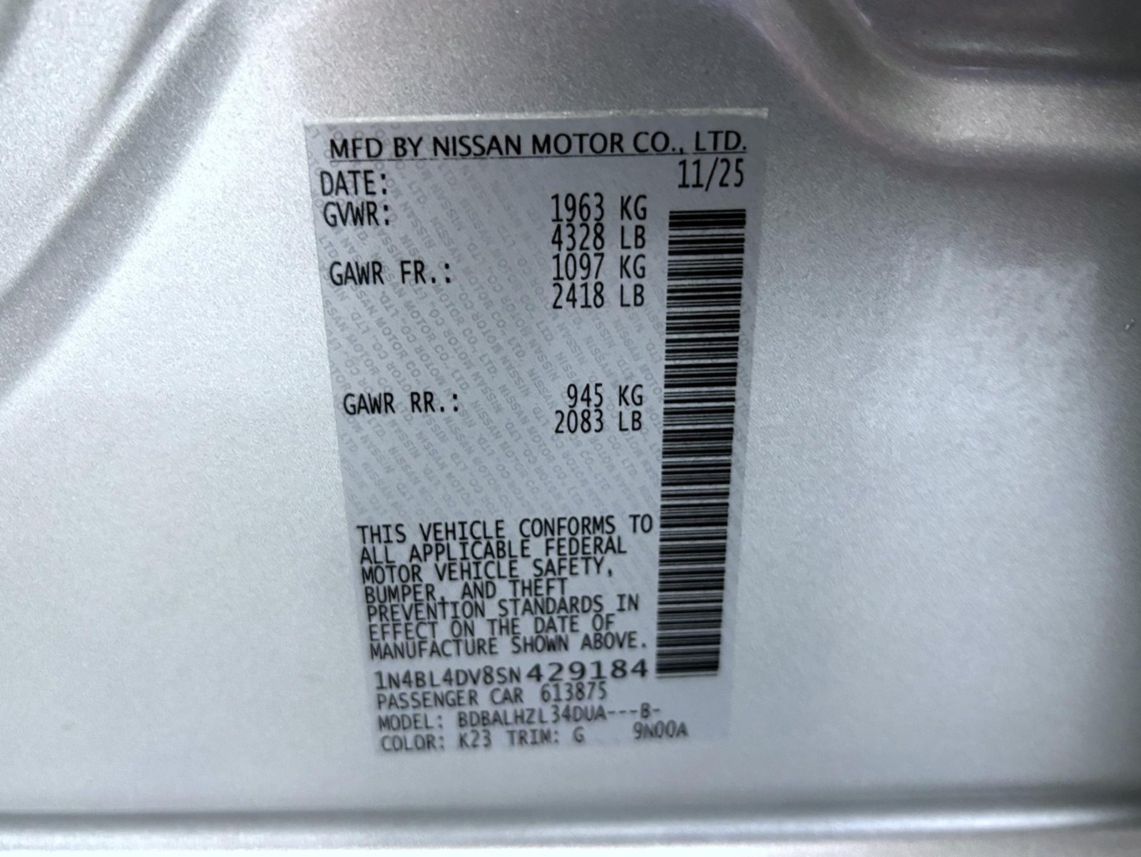 Used 2025 Brilliant Silver Metallic Nissan 2.5 SV image 25