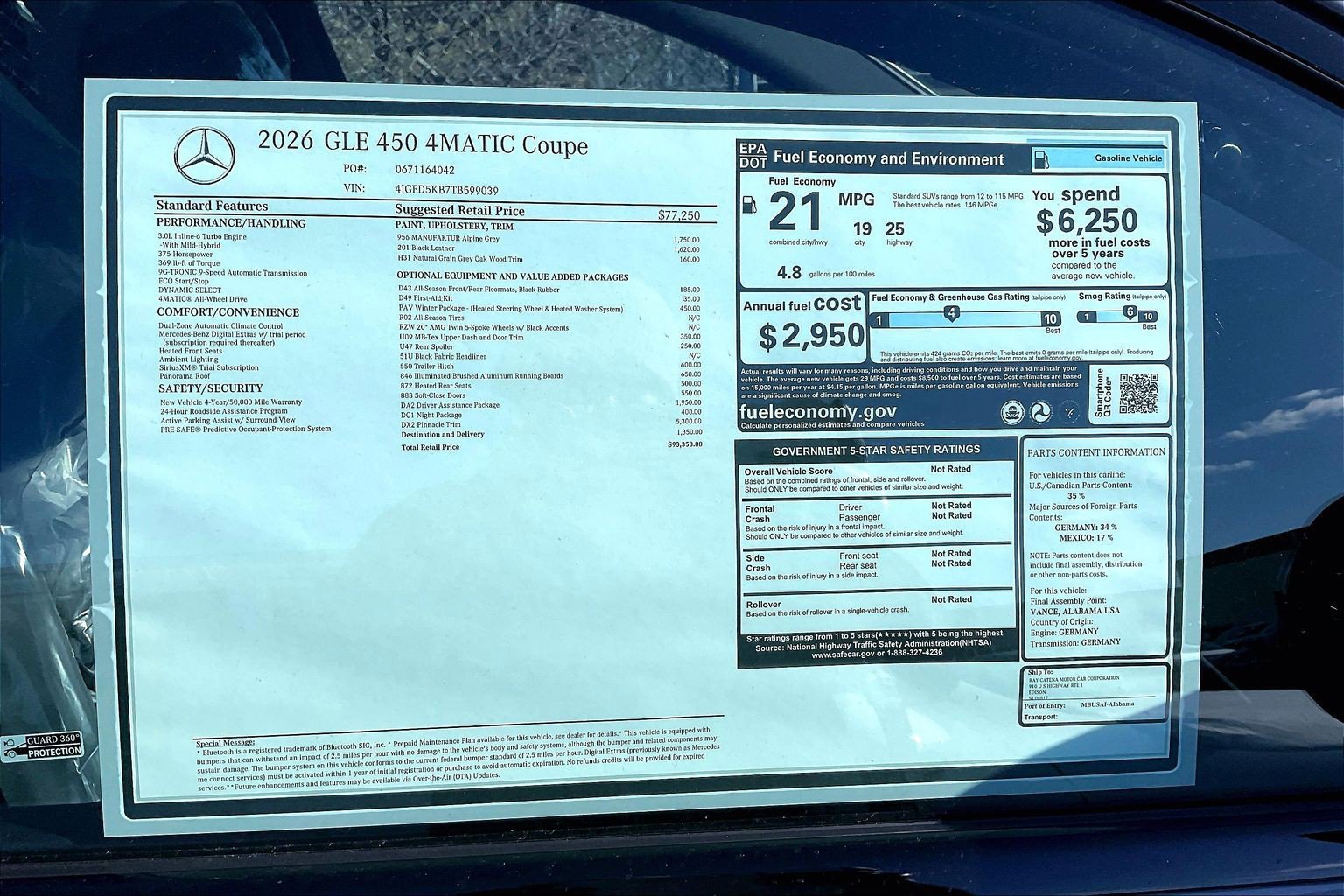 New 2026 MANUFAKTUR Alpine Grey Mercedes-Benz GLE 450 image 25