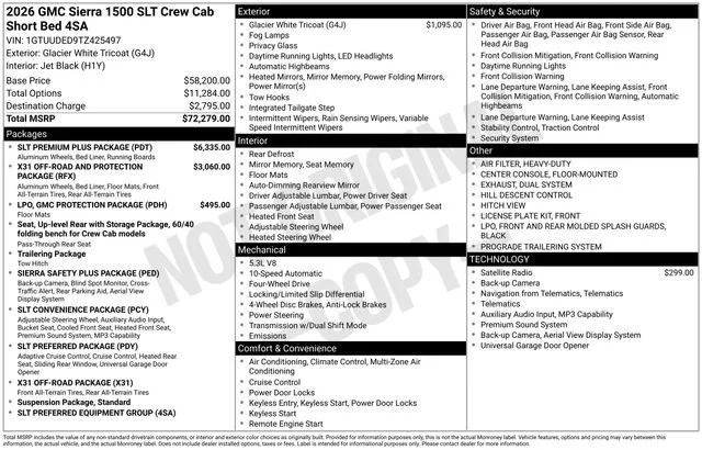 New 2026 Glacier White Tricoat GMC SLT image 5