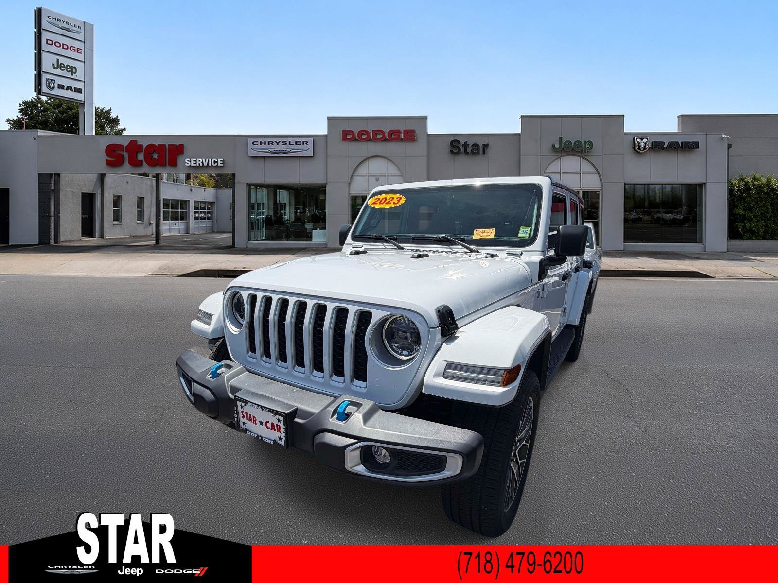 Used 2023 Bright White Clearcoat Jeep Sahara image 4