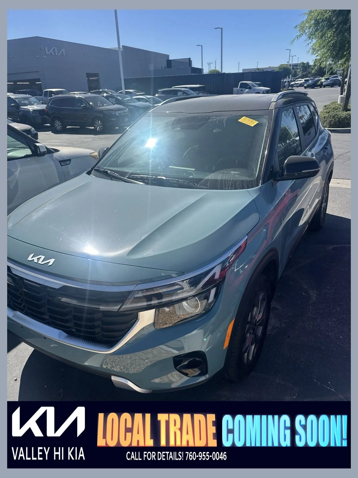 Used 2024 Pluton Blue/Black Roof Kia S image 1