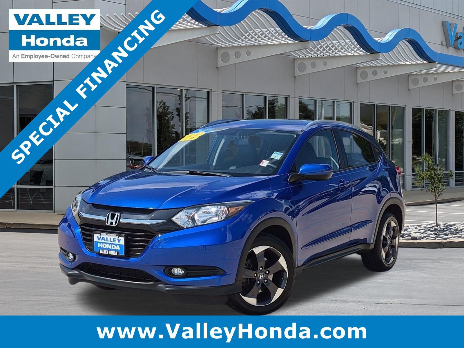 Used 2018 Aegean Blue Metallic Honda EX-L AWD w/ Navigation image 1