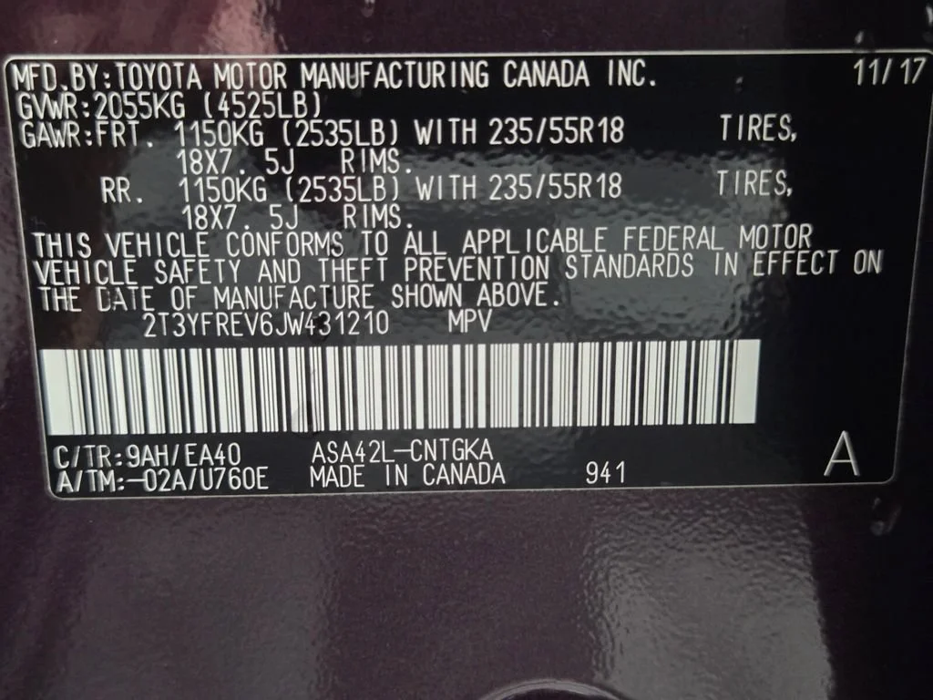 Used 2018 Black Currant Toyota Limited image 33